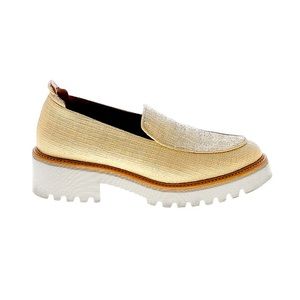 M. Gemi Italy leather and straw platform flats sz 40.5 US 9.5